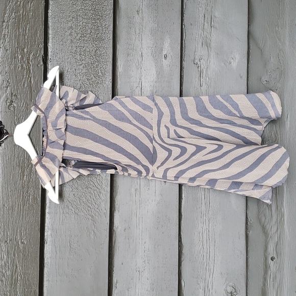 Anthropologie WESTON WEAR Animal Print Mesh Y2K Babydoll Top sz M Women's Blouse - Picture 3 of 4